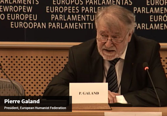 Pierre Galand, president of the European Humanist Federatio