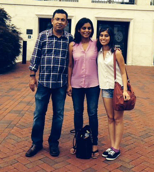 Avijit Roy with his wife Rafida Ahmed Bonya and daughter Trisha Ahmed